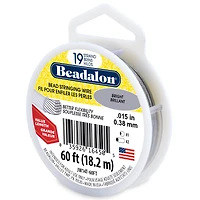 Beadalon® 0.38mm Bright 19 Strand Bead Stringing Wire, 60ft.