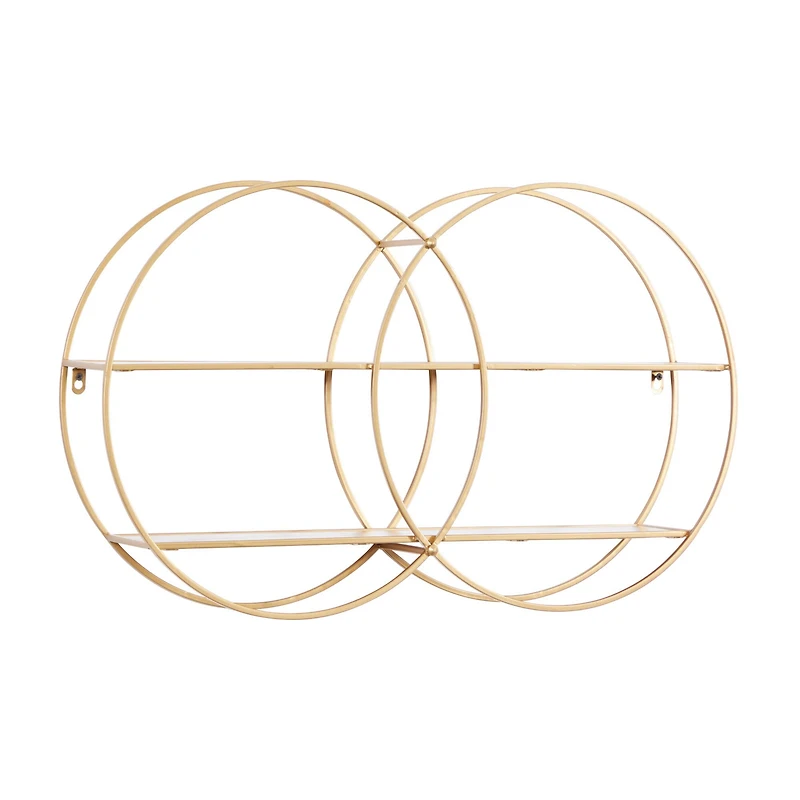 CosmoLiving by Cosmopolitan Gold Metal Contemporary Wall Shelf