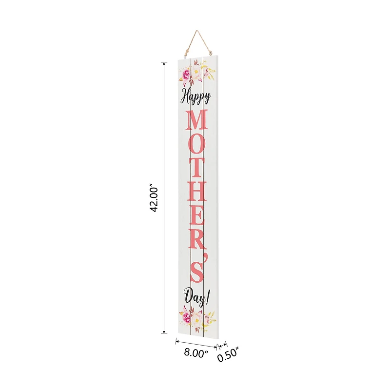 Glitzhome® 3.5ft. Double Sided Wooden Porch Sign Mother's Day & Father's Day