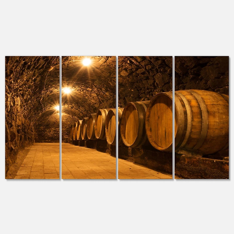 Designart - Oak Barrels in the Tunnel
