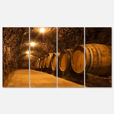 Designart - Oak Barrels in the Tunnel