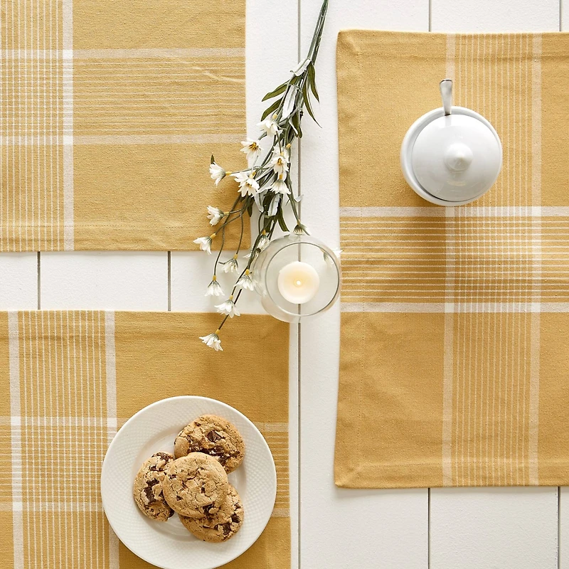DII® Fiesta Curry Check Placemats, 6ct.