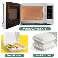 9" 3-Compartment Clamshell Take Out Containers