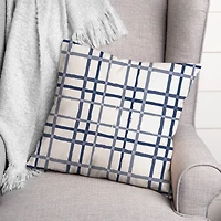 Blue & Gray Plaid Pillow