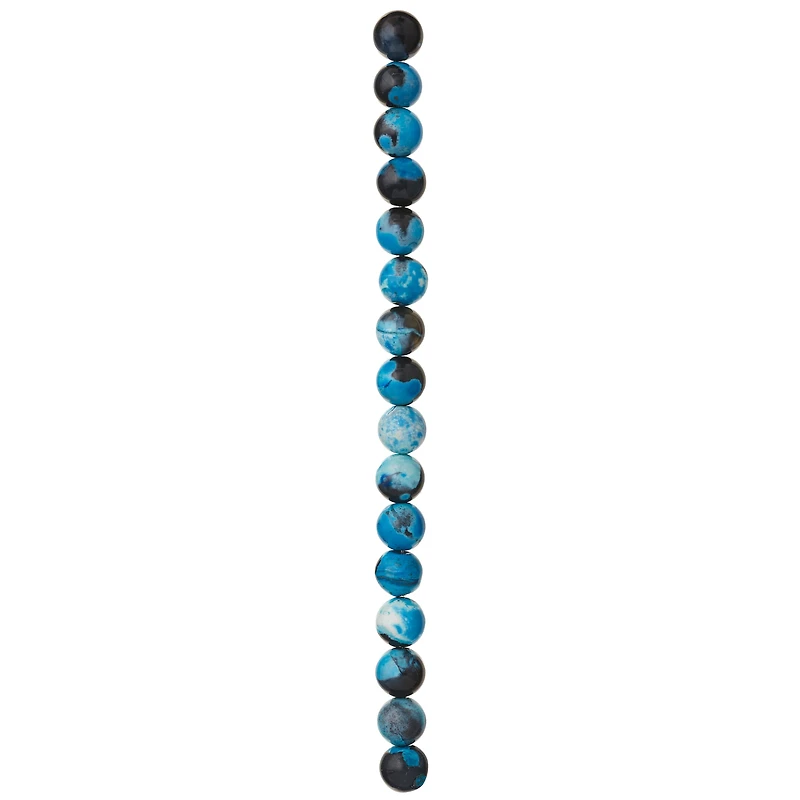 Aqua & Black Dyed Agate Round Beads, 10mm by Bead Landing™