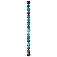 Aqua & Black Dyed Agate Round Beads, 10mm by Bead Landing™