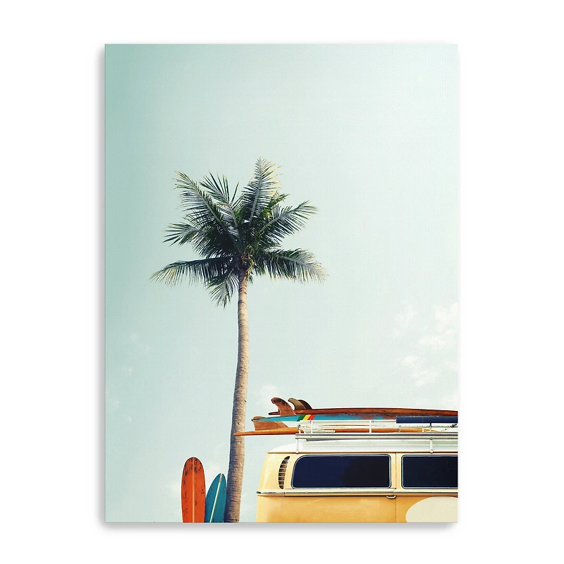 Surf Bus Yellow Canvas Giclee