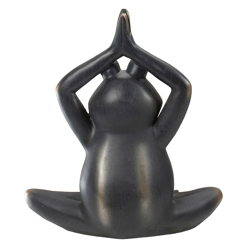 11.5" Yoga Frog In Prayer Position Outdoor Garden Statue