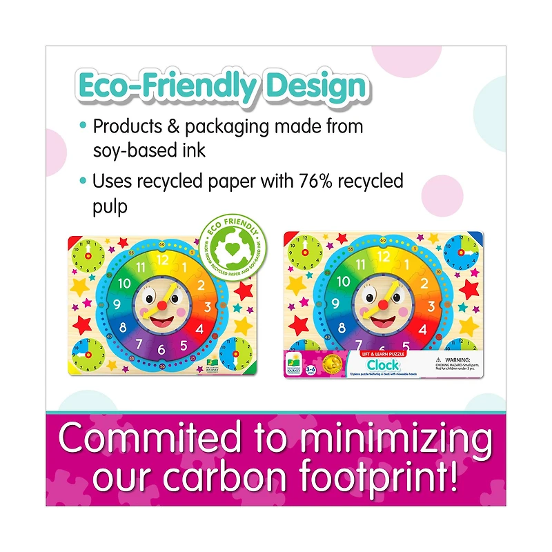 Lift & Learn Puzzle - Clock: 12 Pcs