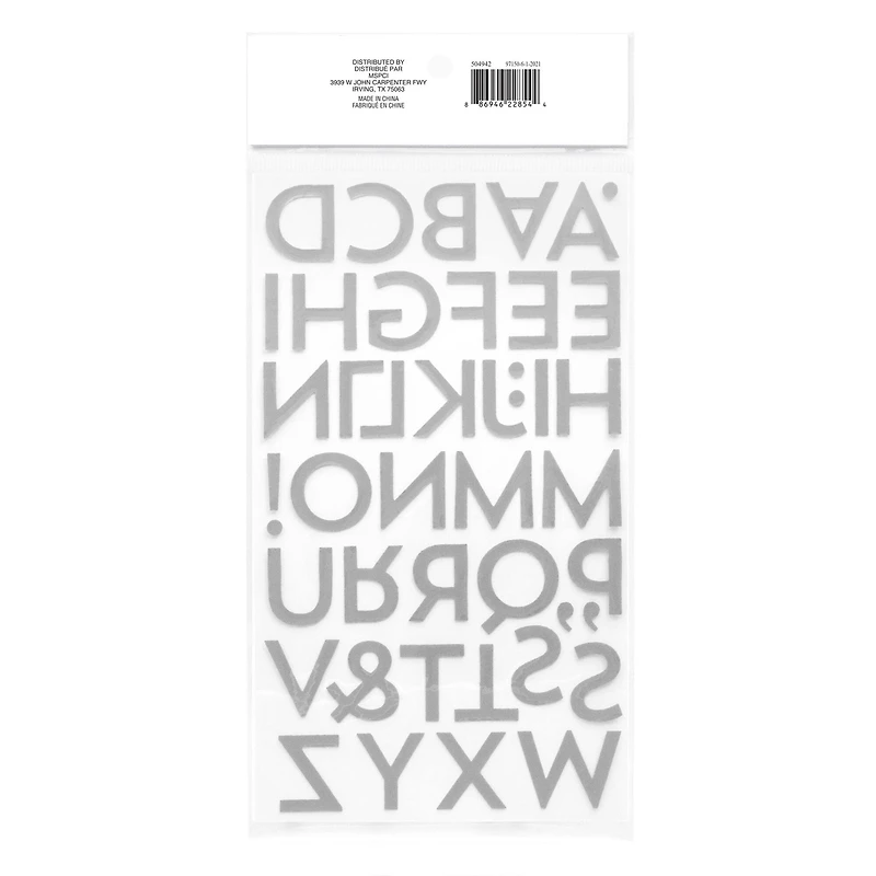 12 Packs: 86 ct. (1,032 total) Silver Glitter Block Alphabet Stickers by Recollections™