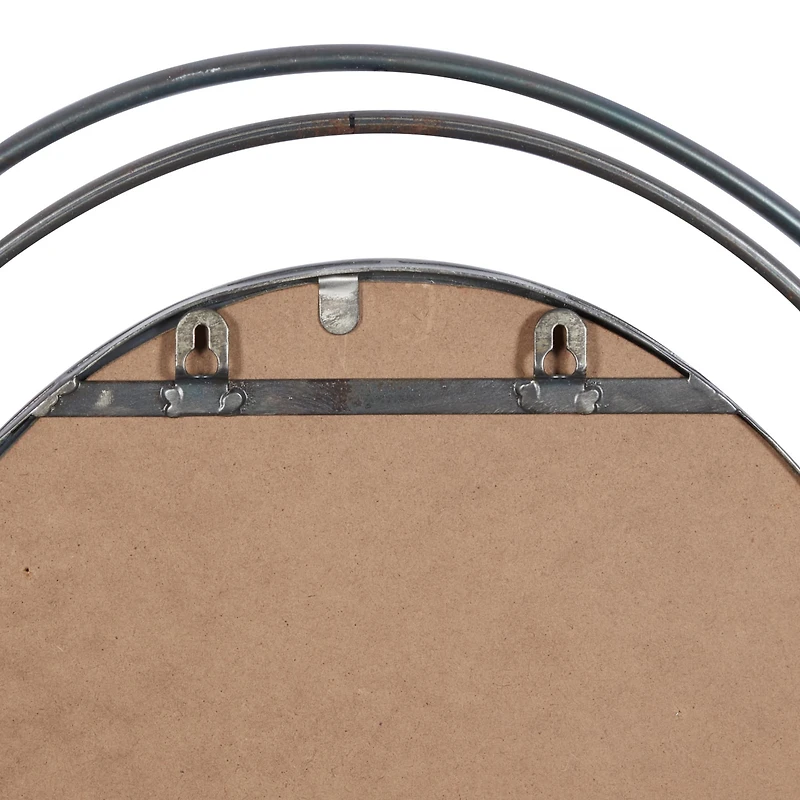 Silver Metal Modern Wall Mirror, 36" x 25" x 6"