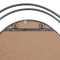 Silver Metal Modern Wall Mirror, 36" x 25" x 6"