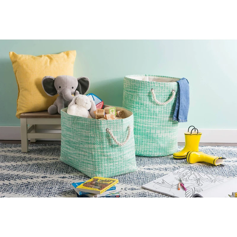 DII® Large Tweed Rectangle Woven Paper Storage Bin