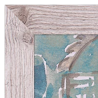 Blue Rug Pattern 20" x 30" Western White Framed Print