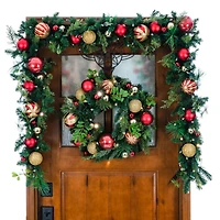 Village Lighting 24" Pre-Lit Christmas Classic Wreath, Clear LED Lights