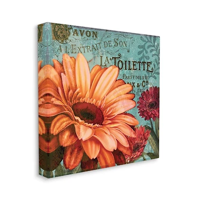 Stupell Industries Colorful Daisies with Antique French Backdrop Canvas Wall Art