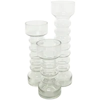 The Novogratz Clear Glass Candle Holder Set