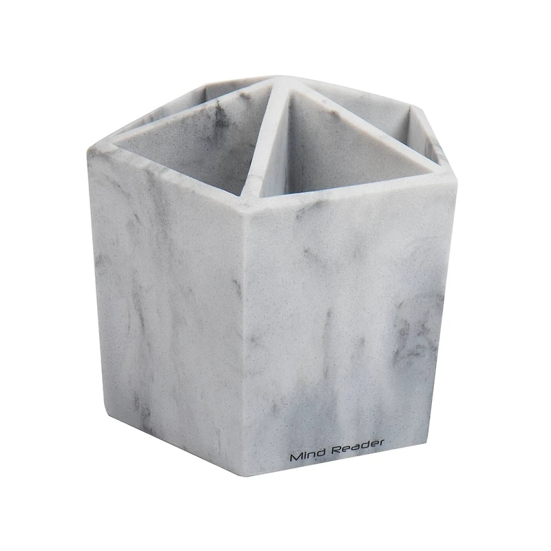 Mind Reader Marbella Collection White 5-Section Pen & Accessory Holder