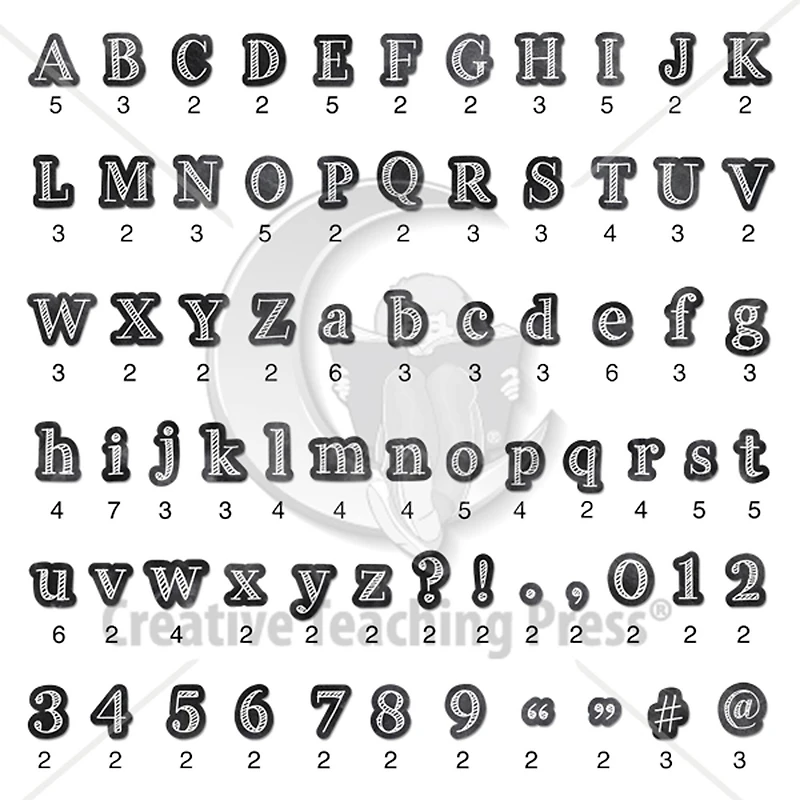 Creative Teaching Press Chalk It Up! Chalkboard 4" Designer Letters, 3 Packs of 211