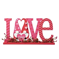 Glitzhome® 14.25" Valentine's LOVE Wooden Gnome Table Decor