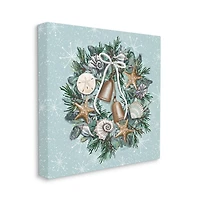 Stupell Industries Nautical Holiday Seashell Wreath Canvas Wall Art