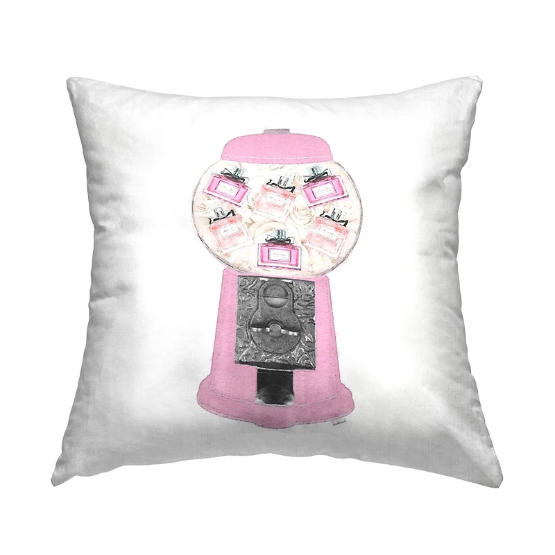Stupell Industries Pink Glam Fashion Designer Candy Machine Throw Pillow, 18" x 18"