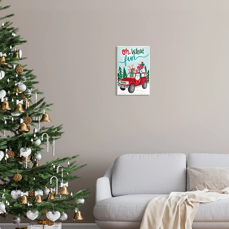 Stupell Industries Oh What Fun Santa Driving Gifts Wall Plaque Art
