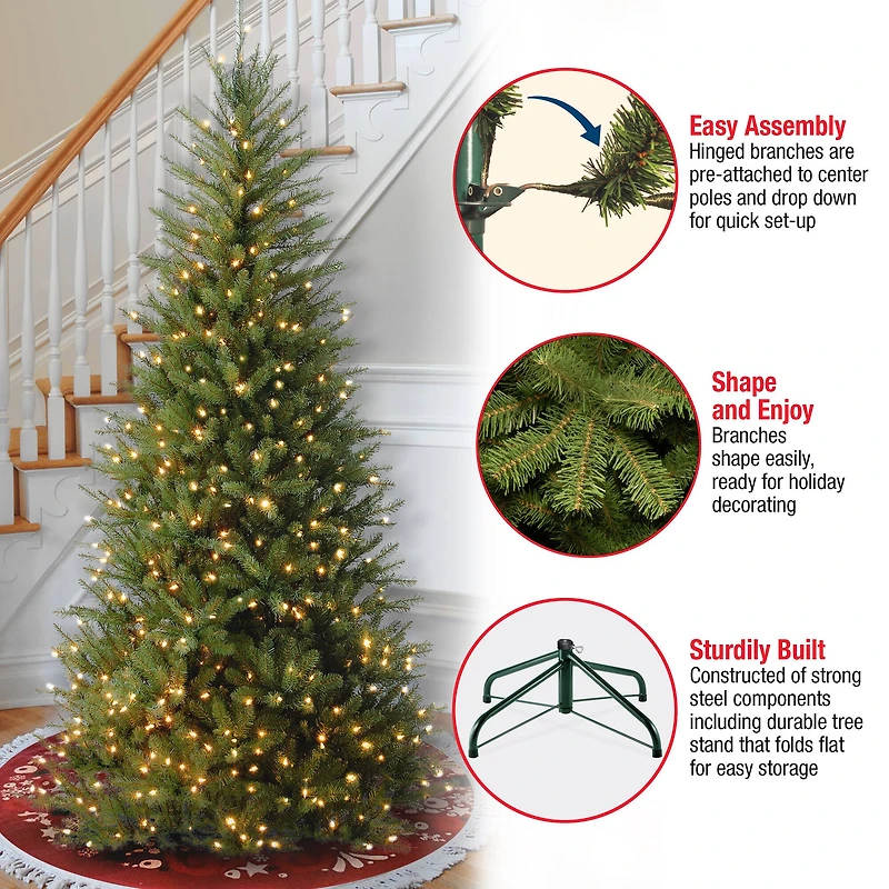 ft. Pre-Lit Dunhill® Fir Slim Artificial Christmas Tree