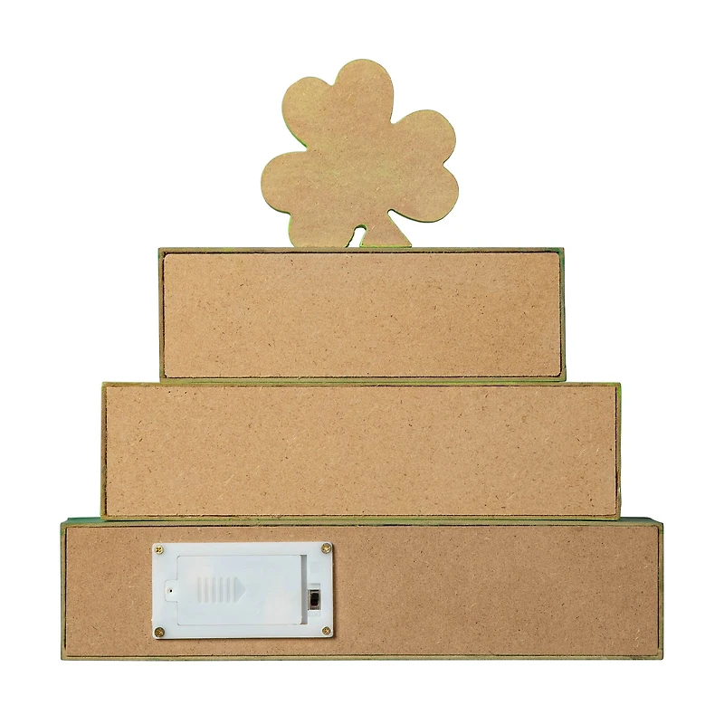 Glitzhome® 11.5'' Lighted St. Patrick's Wooden Block Table Sign