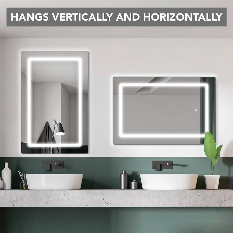 Head West LED Vanity Touch Sensor Wall Mirror