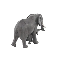 20" Dark Gray Eclectic Polystone Elephant Sculpture