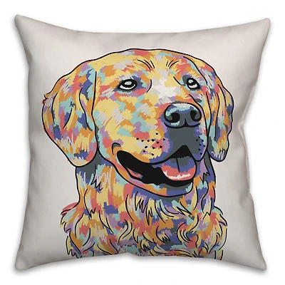 Watercolor Retriever Throw Pillow