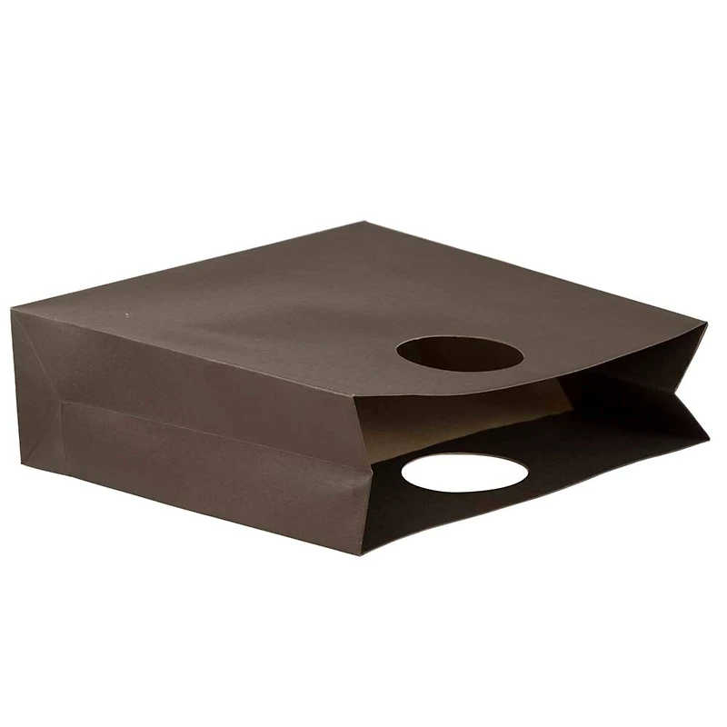 JAM Paper Medium Glossy Chocolate Brown Gift Bags with Round Handle, 3ct.