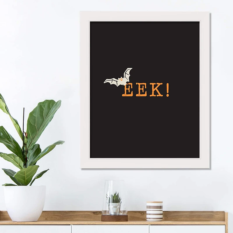 EEK! White Framed Print Wall Art