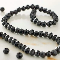 Black Faceted Glass Beads, 3mm by Bead Landing™