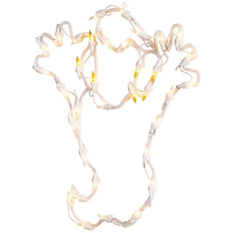 15" Lighted Ghost Halloween Double Sided Window Silhouette Decoration