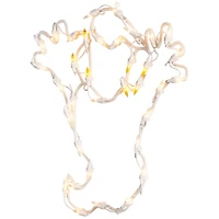 15" Lighted Ghost Halloween Double Sided Window Silhouette Decoration