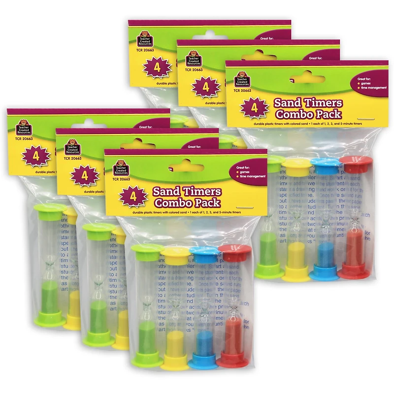 Teacher Created Resources® Combo Sand Timers, 6 Packs of 4