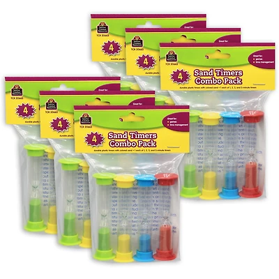 Teacher Created Resources® Combo Sand Timers, 6 Packs of 4