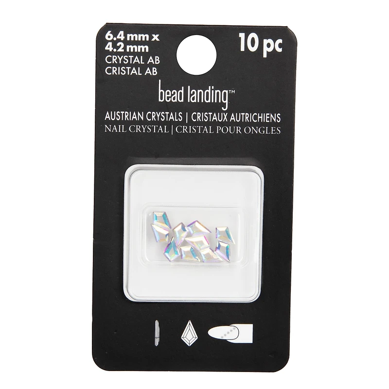6.4mm Crystal AB Kite Glue-On Austrian Crystals by Bead Landing™, 10ct.