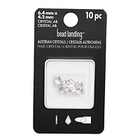 6.4mm Crystal AB Kite Glue-On Austrian Crystals by Bead Landing™, 10ct.
