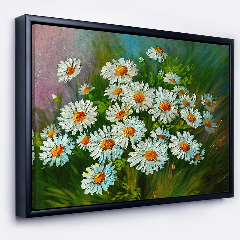 Designart - Heavily Textured Daisies Art