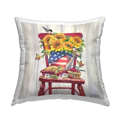Stupell Industries Patriot Porch Still Life Decorative Printed Throw Pillow