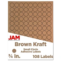 JAM Paper Brown Kraft Circle Label Stickers