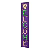 Glitzhome® 42" Mardi Gras WELCOME Wooden Porch Sign