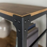 Walker Edison 64" Barnwood Angle Iron Industrial Bookcase