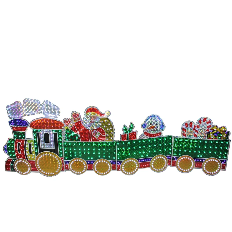 8.5ft. Holographic LED Lighted Motion Train Set Outdoor Christmas Decoration