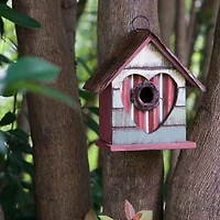 Glitzhome® Distressed Wood Heart Garden Bird House
