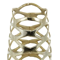 Gold Aluminum Geometric Tall Cutout Vase