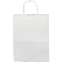 JAM Paper Medium White Kraft Solid Gift Bags, 100ct.